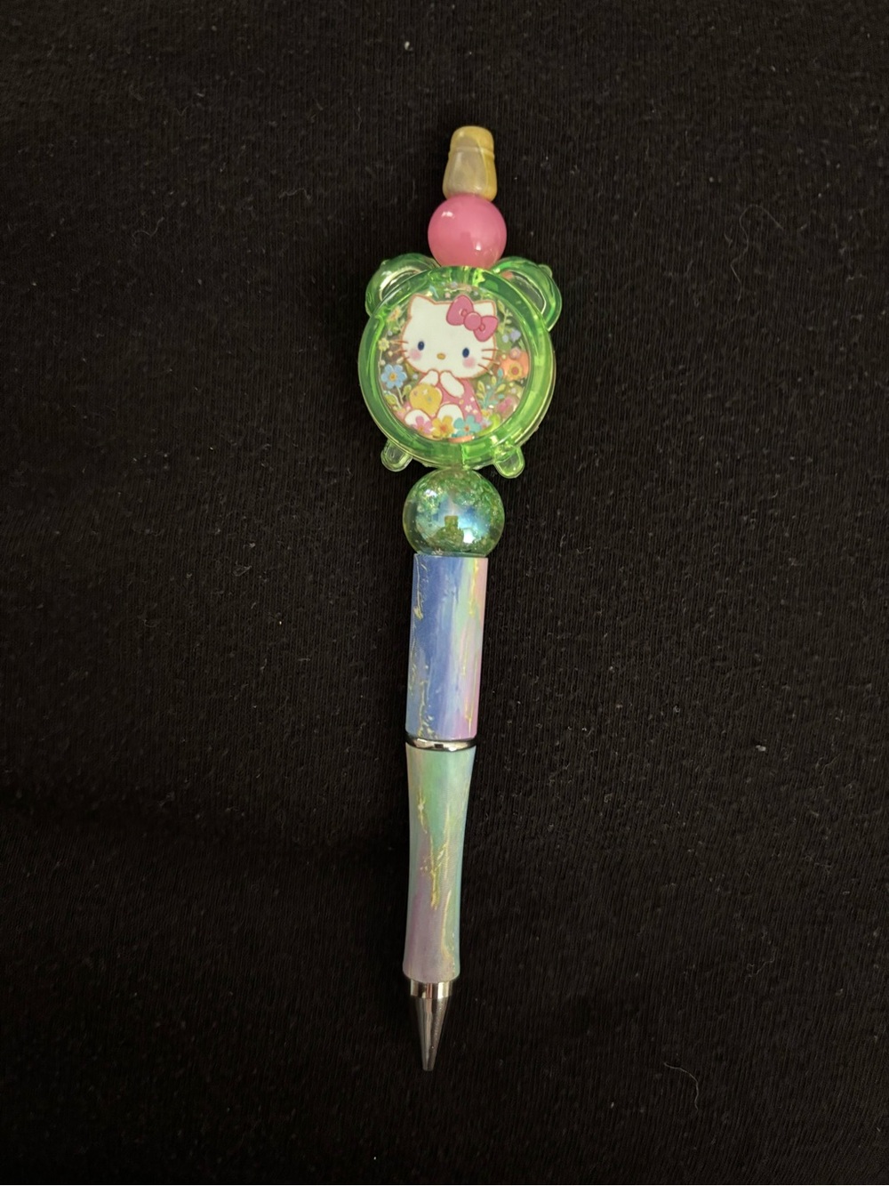 Hello Kitty Inspired Glitter Shaker Pen - Green, Pink, Blue
